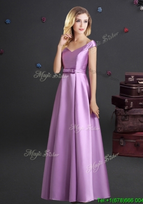 Popular Off the Shoulder Elastic Woven Satin Lilac Bridesmaid Dress