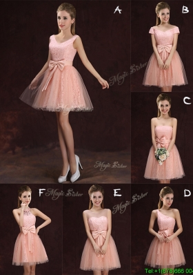 Wonderful A Line Pink Short Prom Dress in Lace and Tulle