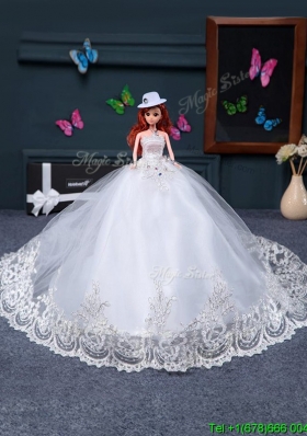 Popular White Quinceanera Doll Dress in Tulle