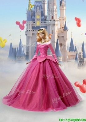 The Sleeping Beauty Tulle Quinceanera Doll Dress in Fuchsia
