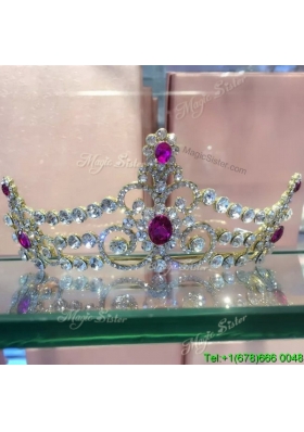 Exclusive Rhinestoned Tiara in Red for Party