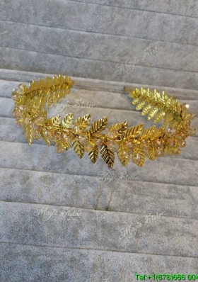 Wonderful Floral Alloy Tiara in Gold