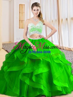 One Shoulder Neckline Beading and Ruffled Layers Quince Ball Gowns Sleeveless Criss Cross