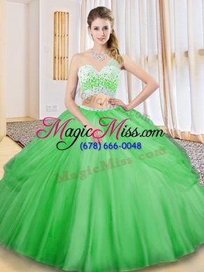 Exquisite Sleeveless Beading and Ruching and Pick Ups Floor Length 15th Birthday Dress