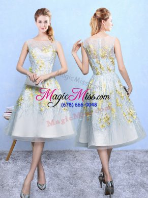 New Style Knee Length Multi-color Bridesmaid Dress Square Sleeveless Zipper