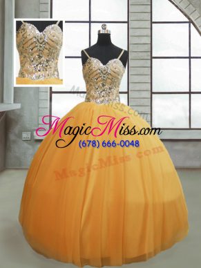 Colorful Sleeveless Beading Lace Up Quince Ball Gowns