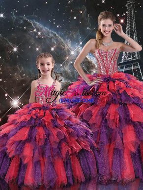 Best Selling Ball Gowns Sweet 16 Quinceanera Dress Multi-color Sweetheart Organza Sleeveless Floor Length Lace Up