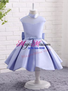 Cap Sleeves Beading and Bowknot and Belt Zipper Little Girls Pageant Gowns