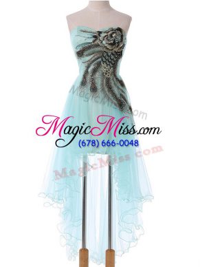 Gorgeous Sleeveless Appliques Lace Up Prom Party Dress