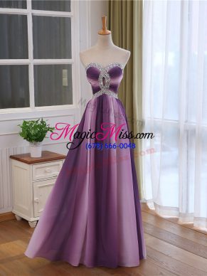 Inexpensive Multi-color Sleeveless Beading and Ruching Lace Up Evening Dresses