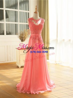 Sleeveless Beading and Lace and Appliques Zipper Evening Outfits