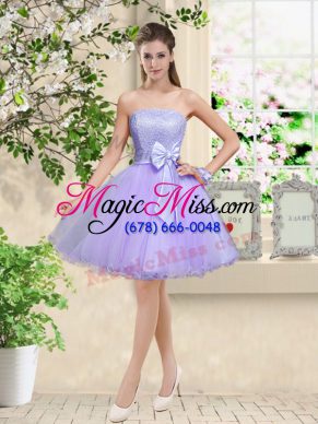 Perfect Sleeveless Lace and Belt Lace Up Quinceanera Court of Honor Dress