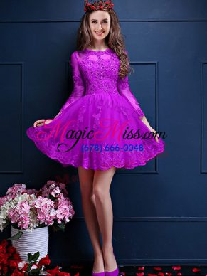 Sophisticated 3 4 Length Sleeve Beading and Lace and Appliques Lace Up Vestidos de Damas