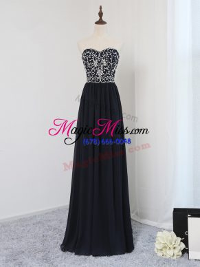 Sleeveless Zipper Floor Length Beading Dress for Prom