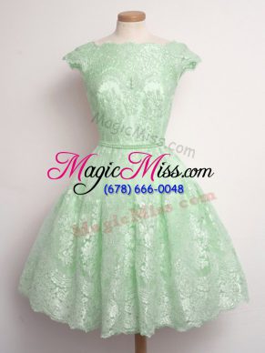 Wonderful Lace Wedding Guest Dresses Lace Up Cap Sleeves Knee Length
