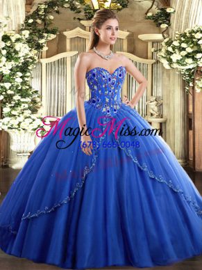 Noble Sleeveless Brush Train Lace Up Appliques and Embroidery Vestidos de Quinceanera