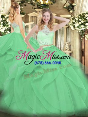 Fashionable Sleeveless Lace and Ruffles Zipper Quinceanera Dresses