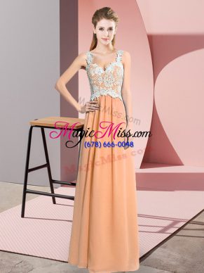 Sleeveless Zipper Floor Length Lace Prom Evening Gown