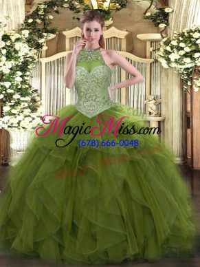 Popular Sleeveless Beading Lace Up Sweet 16 Dress