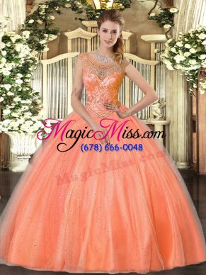 New Style Sleeveless Lace Up Floor Length Beading Ball Gown Prom Dress