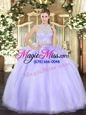 Fashion Sleeveless Zipper Floor Length Lace Sweet 16 Dress