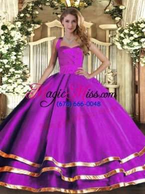 Sleeveless Lace Up Floor Length Ruffled Layers Quinceanera Dresses