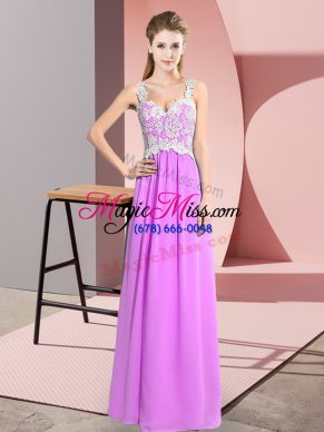 Latest Sleeveless Zipper Floor Length Lace Evening Dress