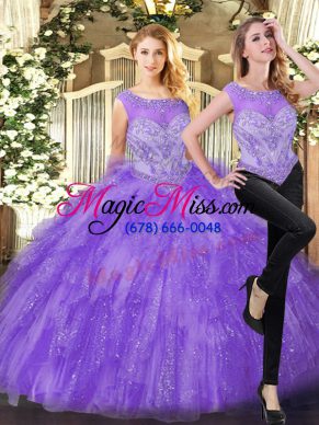 Eggplant Purple Sleeveless Organza Zipper Quinceanera Gowns for Military Ball and Sweet 16 and Quinceanera