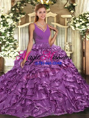 Luxurious Taffeta Sleeveless Floor Length Sweet 16 Quinceanera Dress and Beading and Ruffles
