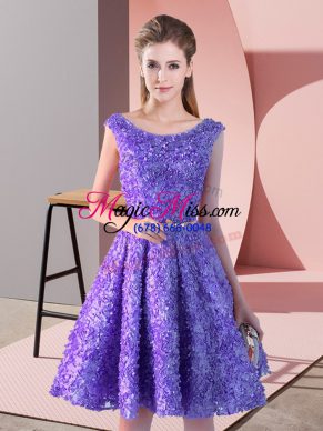 New Arrival Lace Sleeveless Knee Length Evening Dress and Belt