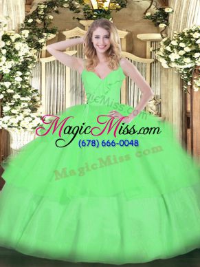 Great Floor Length Zipper Quinceanera Dresses for Military Ball and Sweet 16 and Quinceanera with Ruffled Layers