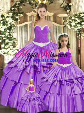 Sweetheart Sleeveless Organza Quinceanera Gown Ruching Lace Up