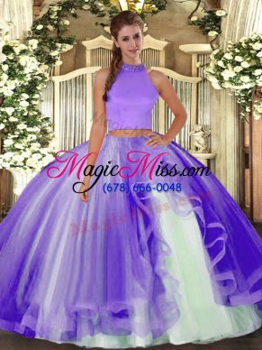 Great Sleeveless Beading and Ruffles Backless Quinceanera Dress