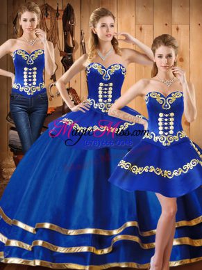 Sleeveless Lace Up Floor Length Embroidery Sweet 16 Dresses