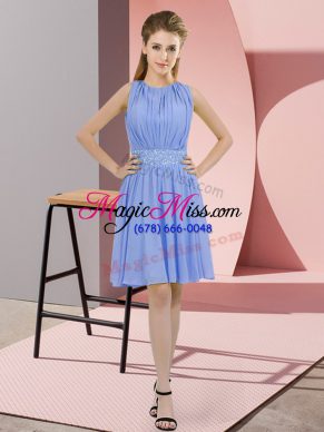 Chiffon Sleeveless Knee Length Wedding Guest Dresses and Sequins