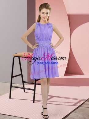Custom Designed Chiffon Scoop Sleeveless Zipper Sequins Bridesmaid Dresses in Lavender