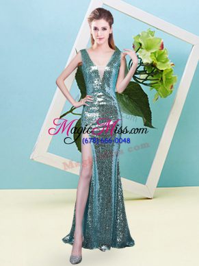 Sequined Sleeveless Floor Length and Sequins