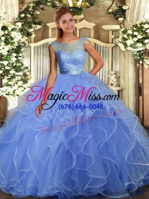 Multi-color Quinceanera Gowns Sweet 16 and Quinceanera with Beading and Ruffles Scoop Sleeveless Backless