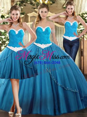 Glorious Sweetheart Sleeveless Tulle Quinceanera Dress Beading Lace Up