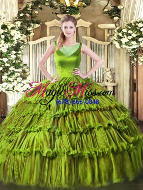 Sleeveless Beading and Ruffled Layers Side Zipper Quinceanera Dresses