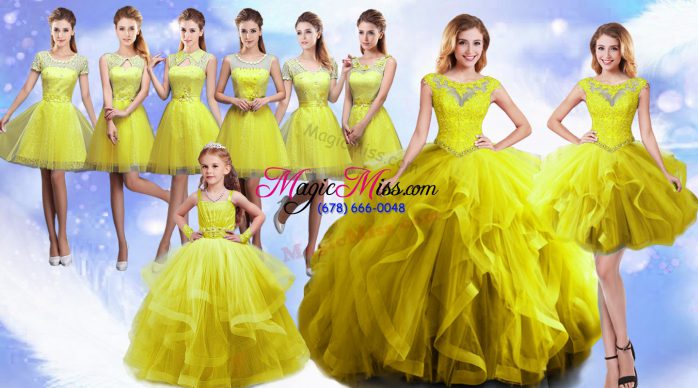 Nice Sleeveless Beading and Ruffles Lace Up Sweet 16 Quinceanera Dress