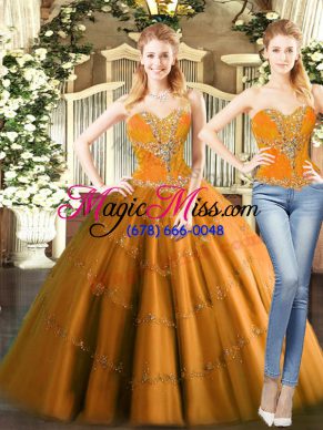 Hot Sale Sleeveless Tulle Mini Length Lace Up Sweet 16 Quinceanera Dress in Orange Red with Beading