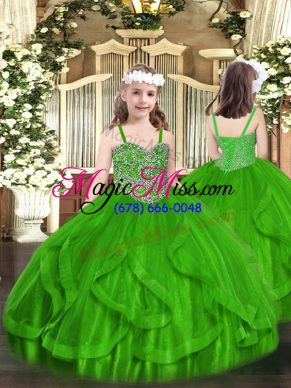 Fashion Sleeveless Beading and Ruffles Lace Up Pageant Dress Toddler