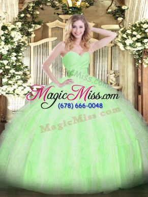Charming Sleeveless Organza Lace Up Quinceanera Gown for Military Ball and Sweet 16 and Quinceanera