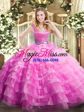 Sleeveless Ruffled Layers Zipper Ball Gown Prom Dress