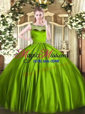 Cheap Sleeveless Beading Floor Length Quinceanera Gown