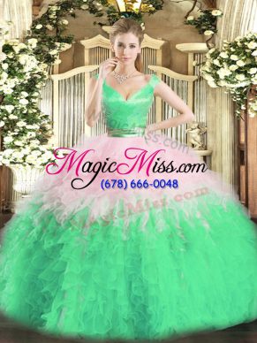 Exquisite Multi-color Sleeveless Ruffles Floor Length 15 Quinceanera Dress