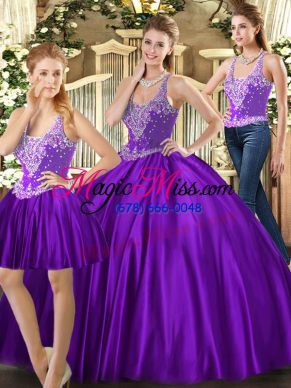 Sleeveless Beading Lace Up Quinceanera Dresses