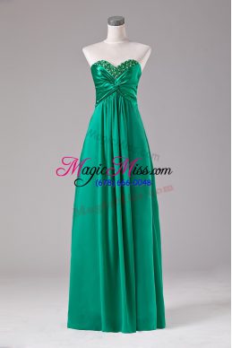 Green Prom Party Dress Prom and Party with Beading Sweetheart Sleeveless Zipper