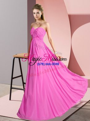 High Quality Sleeveless Ruching Lace Up Prom Gown